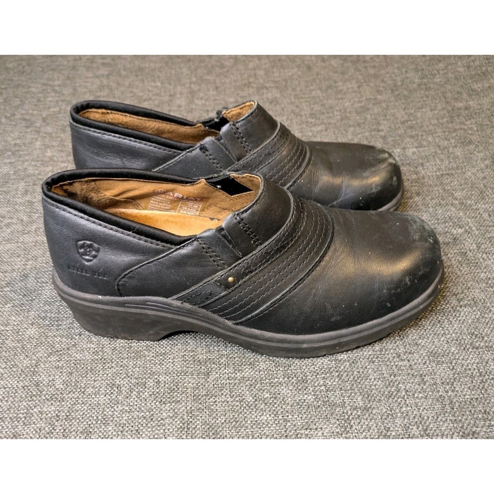 Ariat Women's Size 9B Expert Clog Work Shoe Black Steel Toe Sleep Resistant